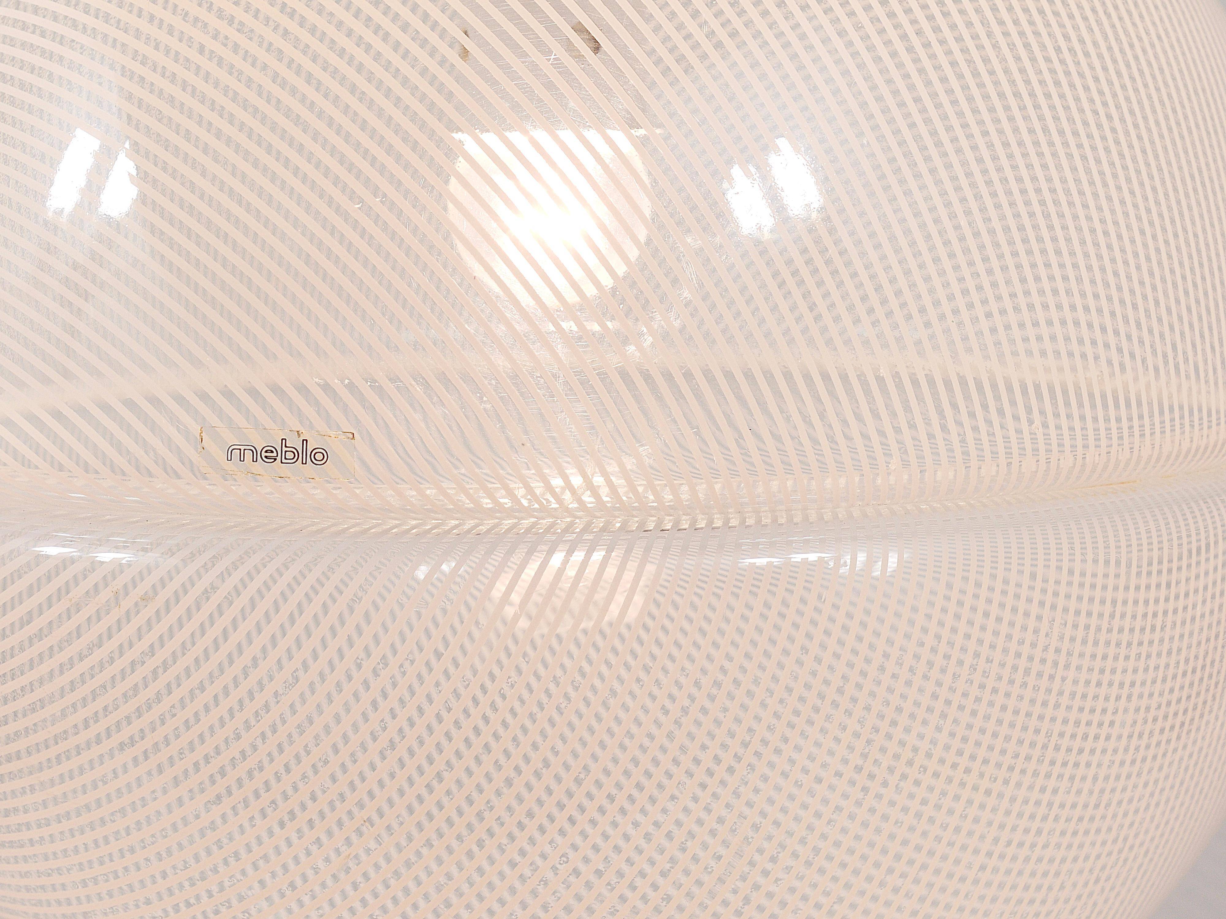 Harvey Guzzini Suspension Boule Op-Art Striped Postmodern by Meblo, 1970s