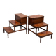 Superb pair Mahogany and Leather library steps England