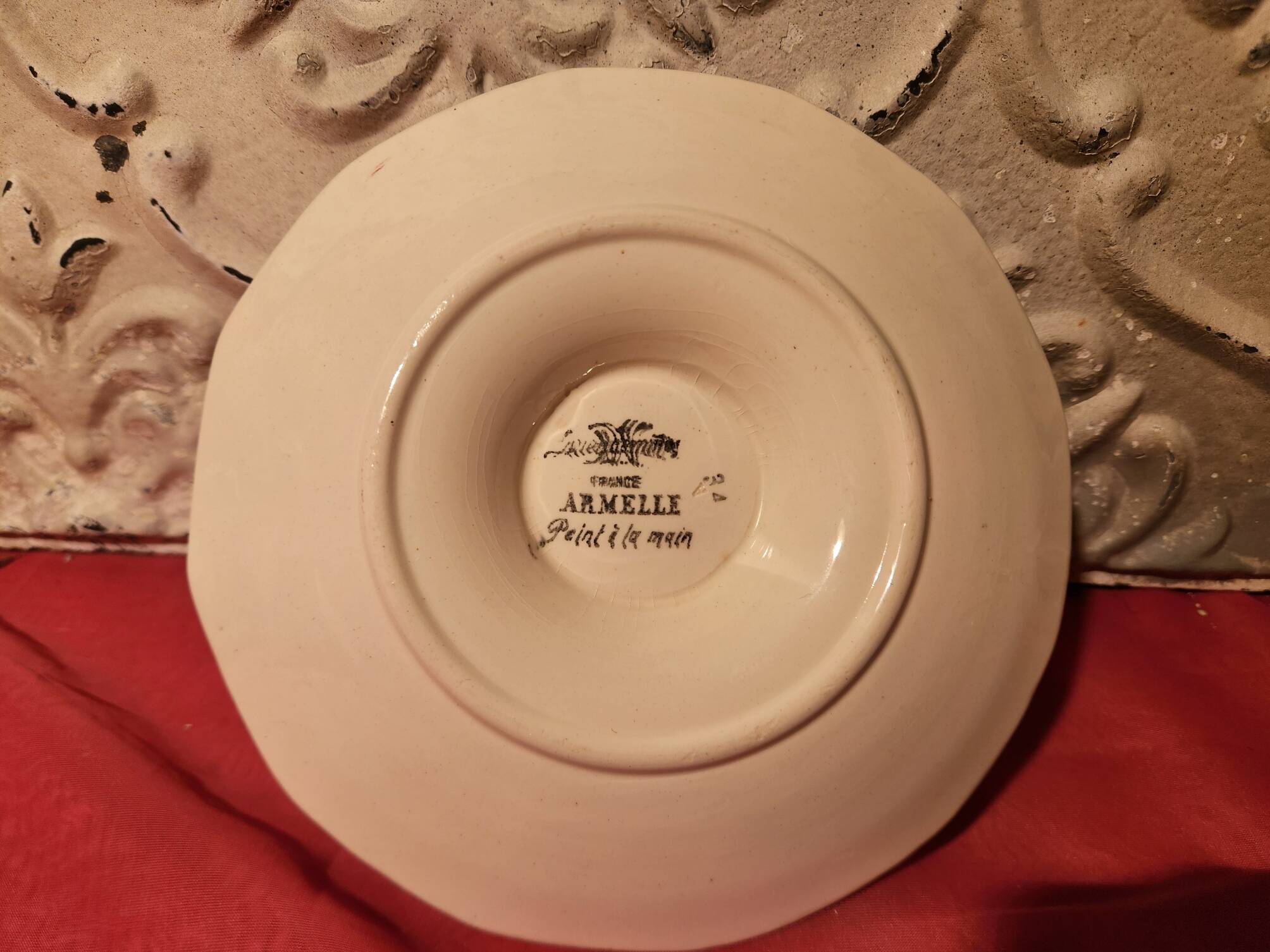 Armelle sauce boat Sarreguemines hand-painted