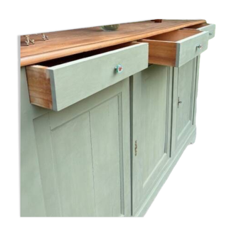 Buffet 3 portes en bois peint