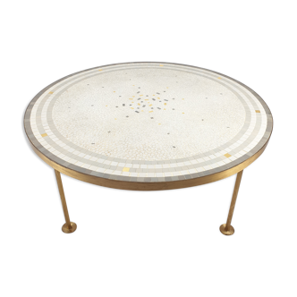 Round mosaic coffee table by Berthold Müller, 1950s