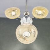 Art Deco Chandelier by Napako, Chrome & Marble Glass, 1930s