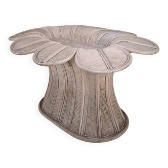 Vintage Oval Bamboo and Rattan Dining Table Base, France 1980's