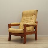 Fauteuil en cuir jaune, design danois, années 1960, production : Danemark