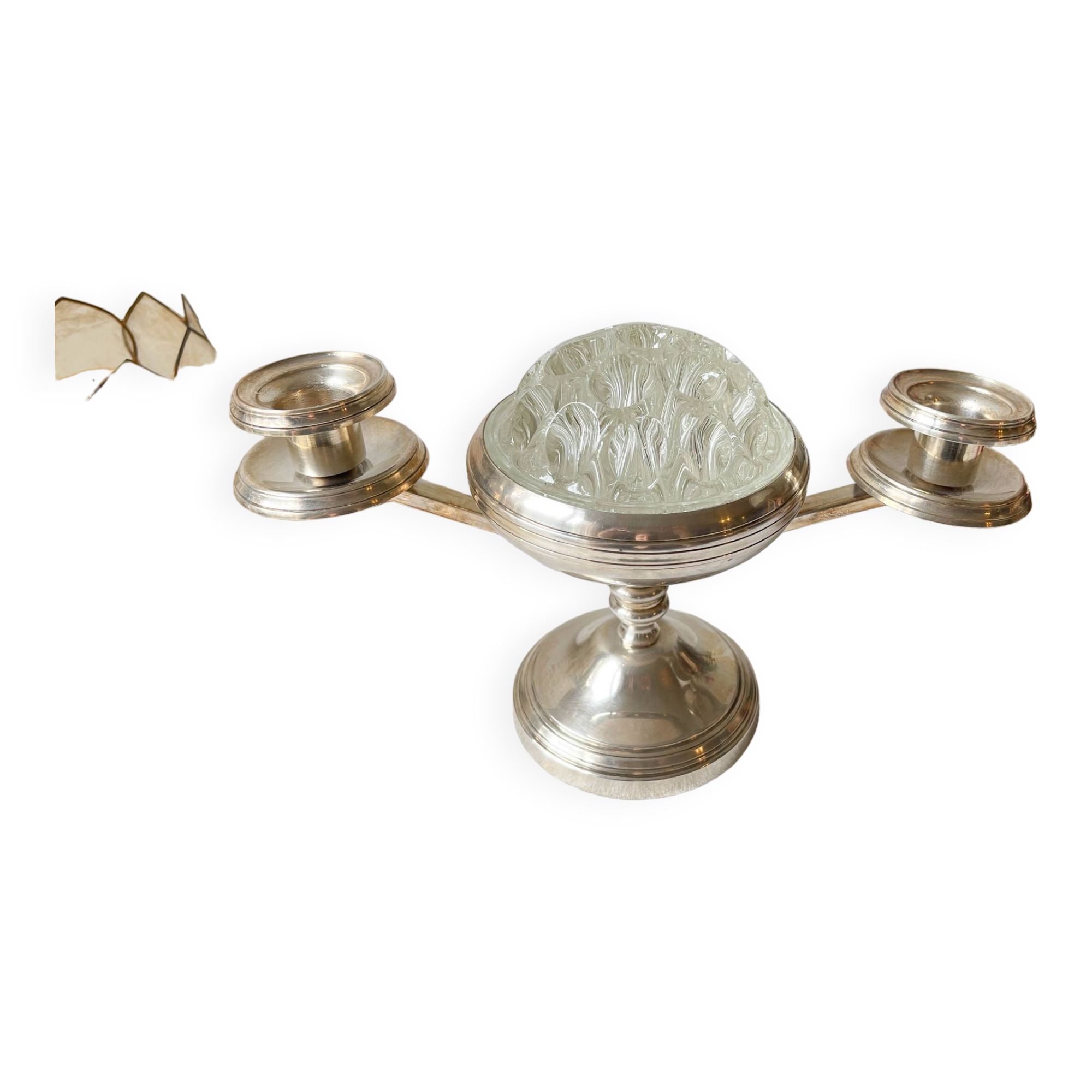 Candlestick spikes flowers silver metal goldsmith from France