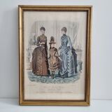 Framed fashion engraving 1886 fashion review