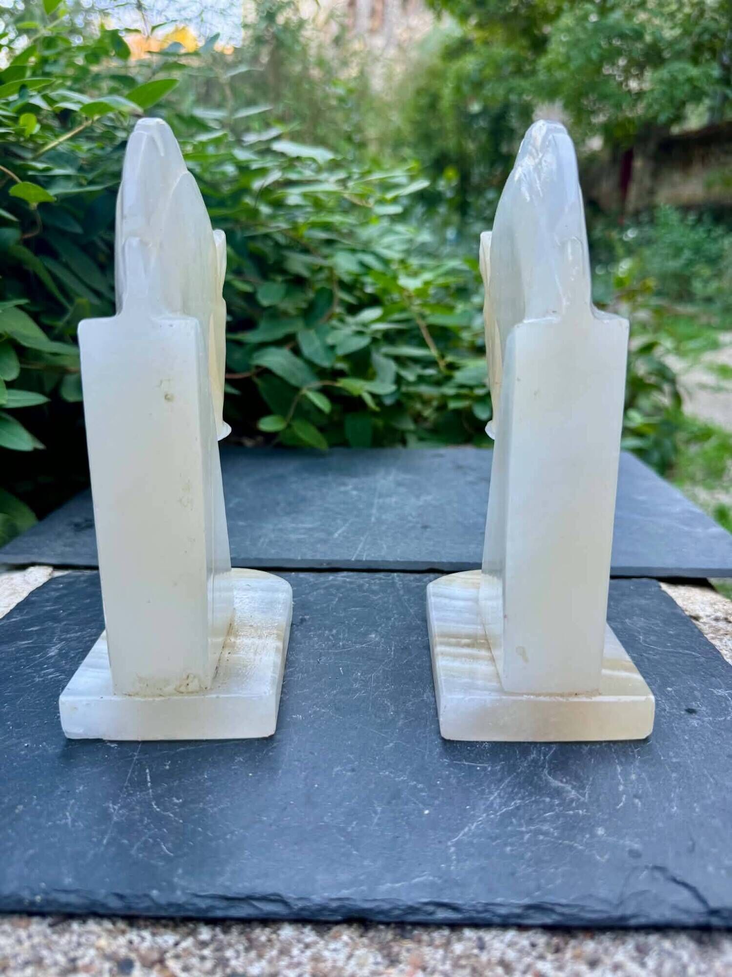 Pair of onyx bookends from the 1960s, vintage Italy.