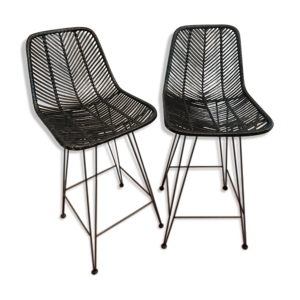 chaises de bar en rotin