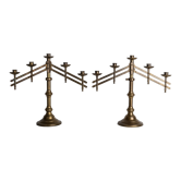 Paire de candélabres d'autel en bronze