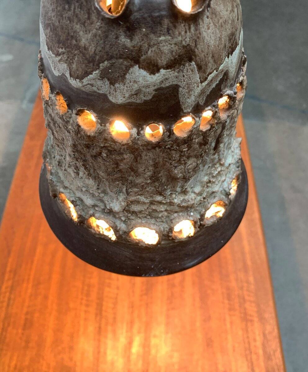 Brutalist ceramic pendant from the mid-century modern period by Judi Kunst.