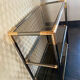 Console shelf smoked glass aluminum and brass