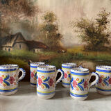 6 ceramic cups signed hc