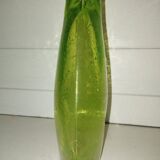 Chartreuse green blown glass vase – vintage handcrafted piece