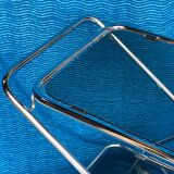 Vintage folding server 1970 with 2 smoked glass trays