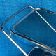 Vintage folding server 1970 with 2 smoked glass trays