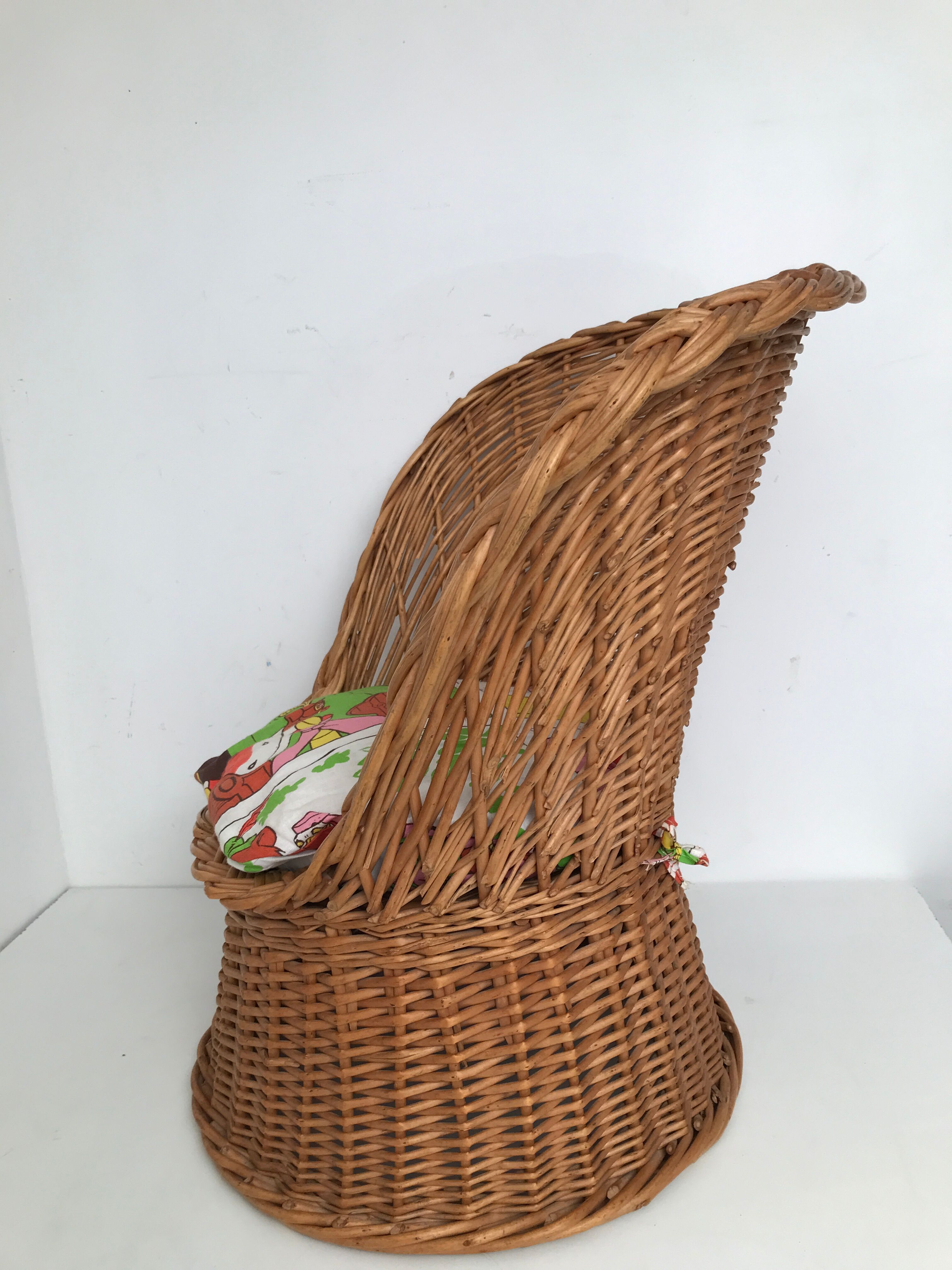 Fauteuil en osier tressé années 50/60