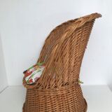 Fauteuil en osier tressé années 50/60