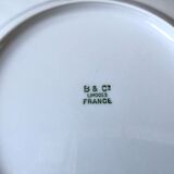 Limoges Bernardaud porcelain dessert plates - vintage co. 60s, white & gold