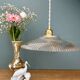Vintage molded ribbed glass lampshade pendant light - tableware collection -