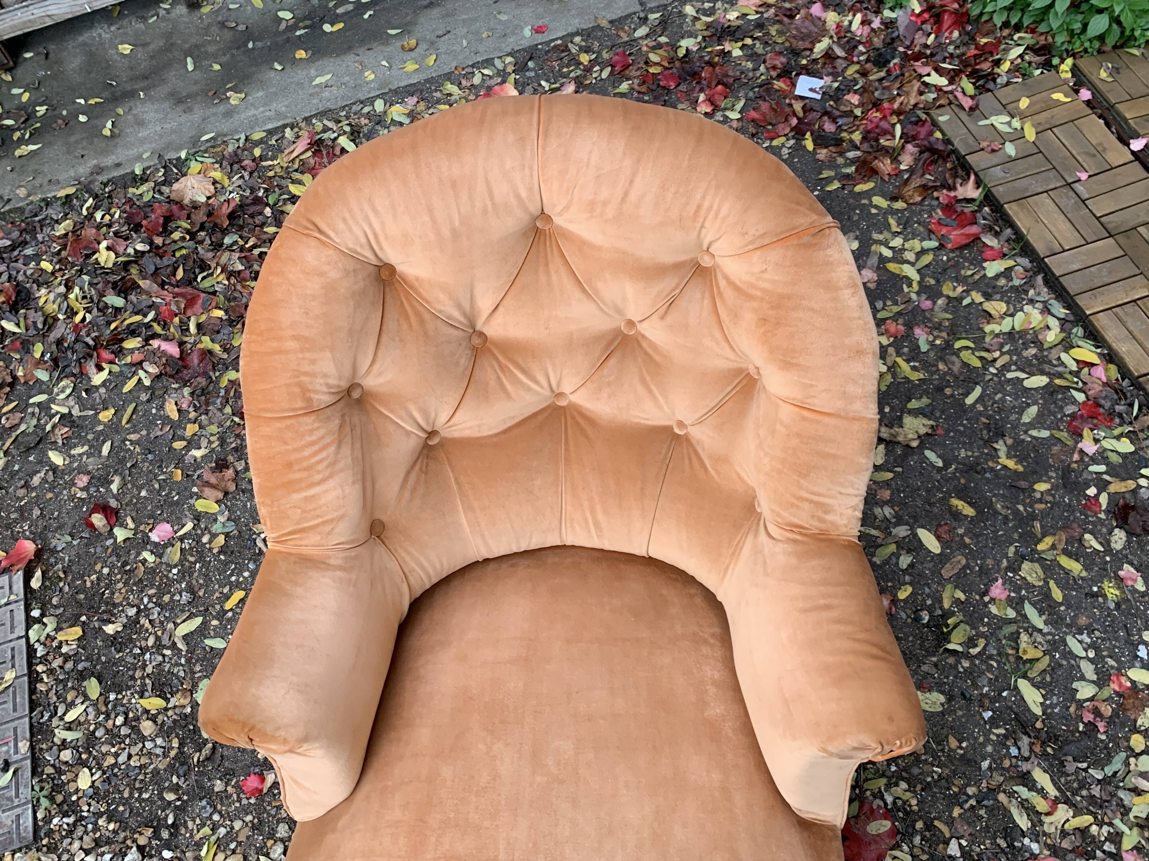 Napoleon III toad daybed in padded velvet 1950