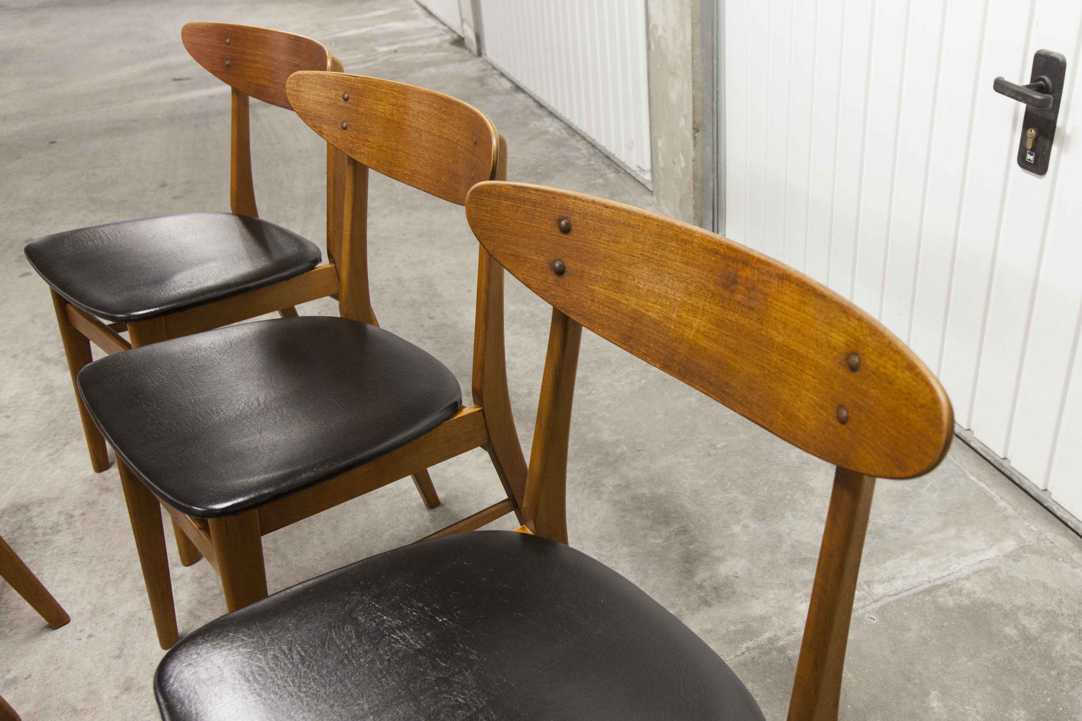 Lot de 6 chaises Farstrup 210 teck en hêtre 1965