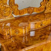 Commode coiffeuse Louis-Philippe en loupe d'orme et frêne - env. 1840-1860