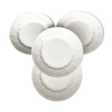 Four antique plates in fine white earthenware Moulin des Loups