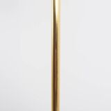 Pair of Italian golden floor lamps with glass shade, 1970’s