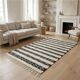Tapis kilim ethnique blanc et noir