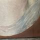 Oil painting canvas portrait woman lace dress 19th century merl
