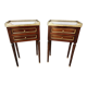 Pair of Louis XVI style bedside tables in mahogany