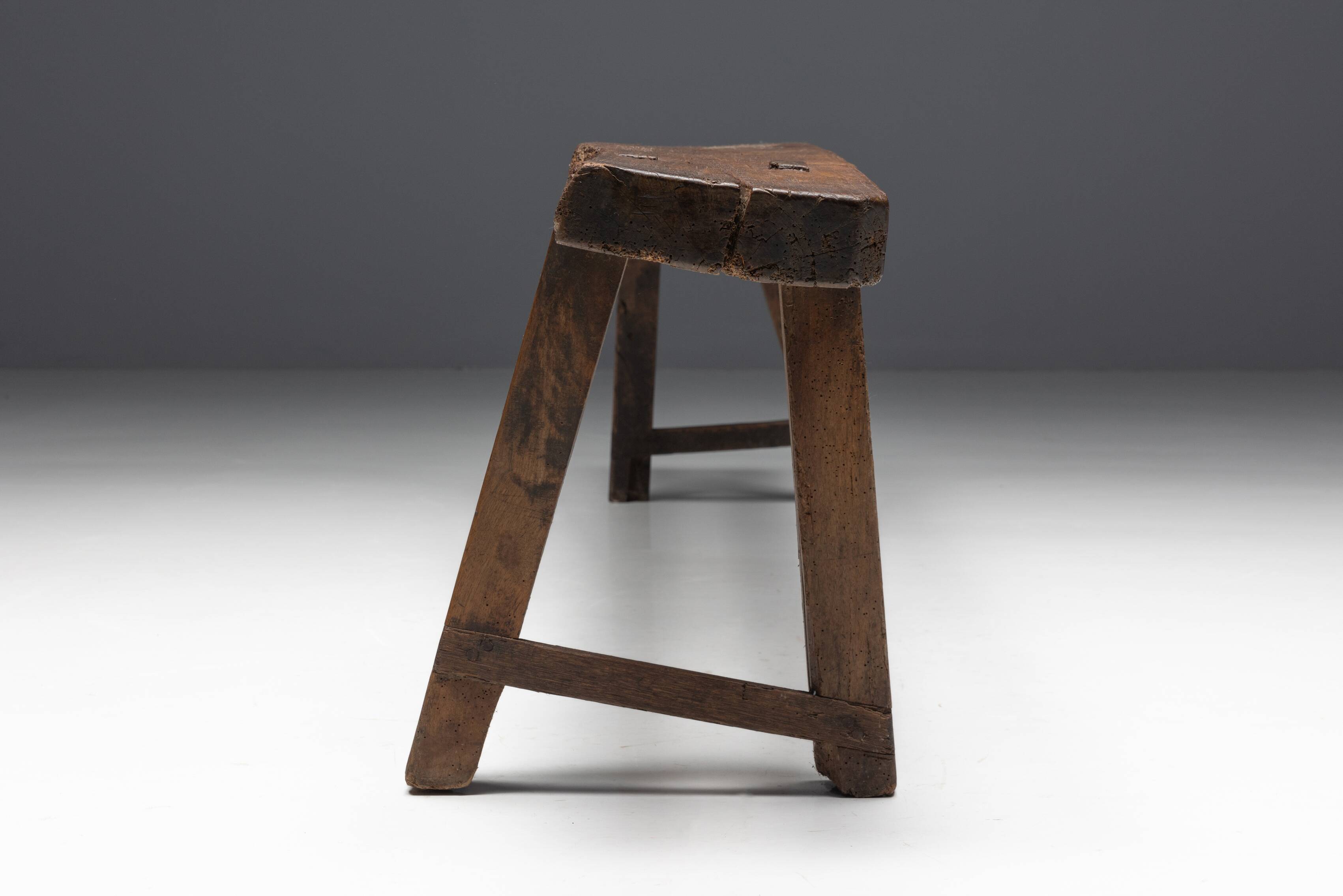 Brutalist Wabi Sabi Benches, France, 19th Century