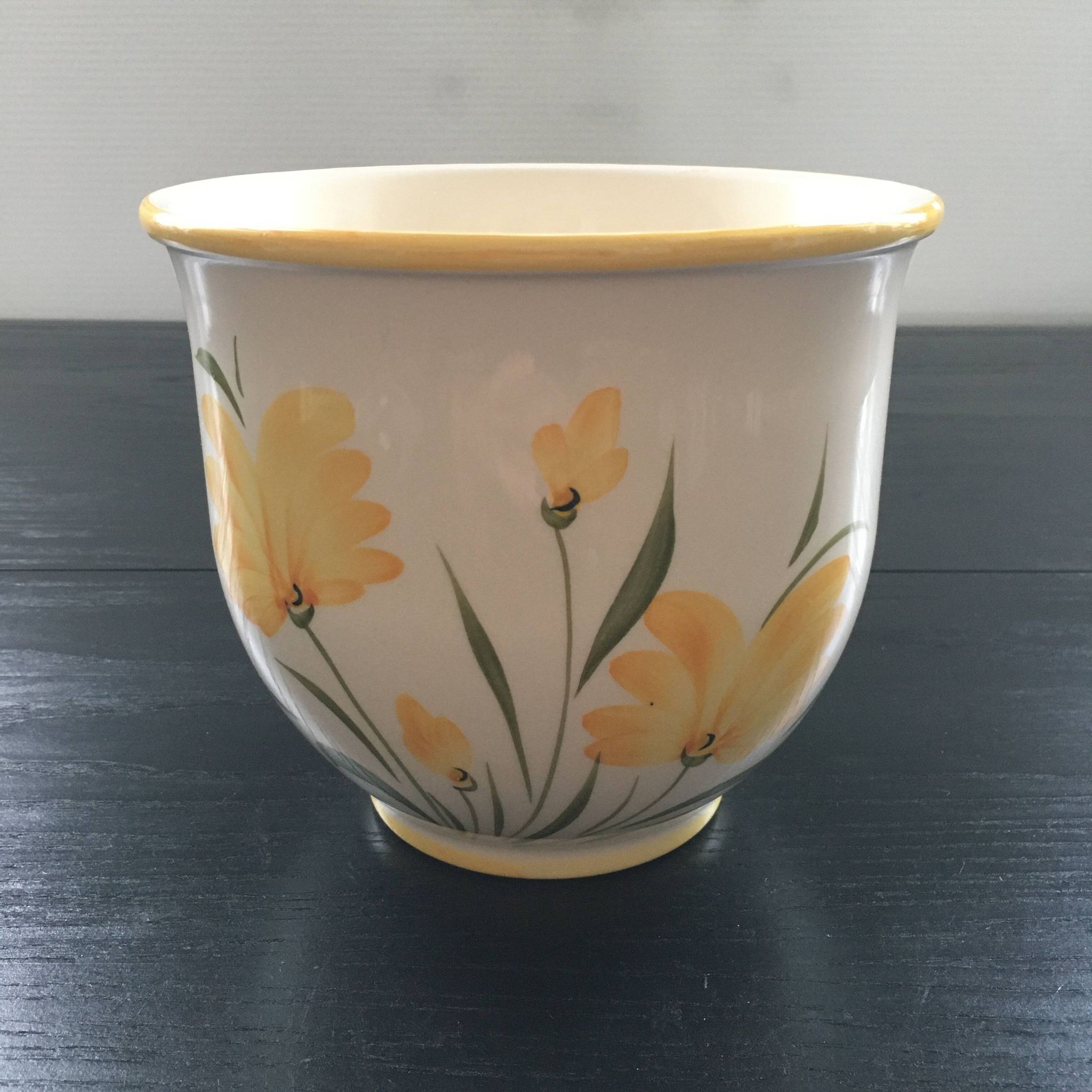 Cache pot italien décor floral