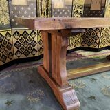 Oak monastery table with 2 extensions