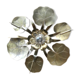 Water lily golden brass ceiling lamp