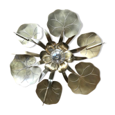 Water lily golden brass ceiling lamp