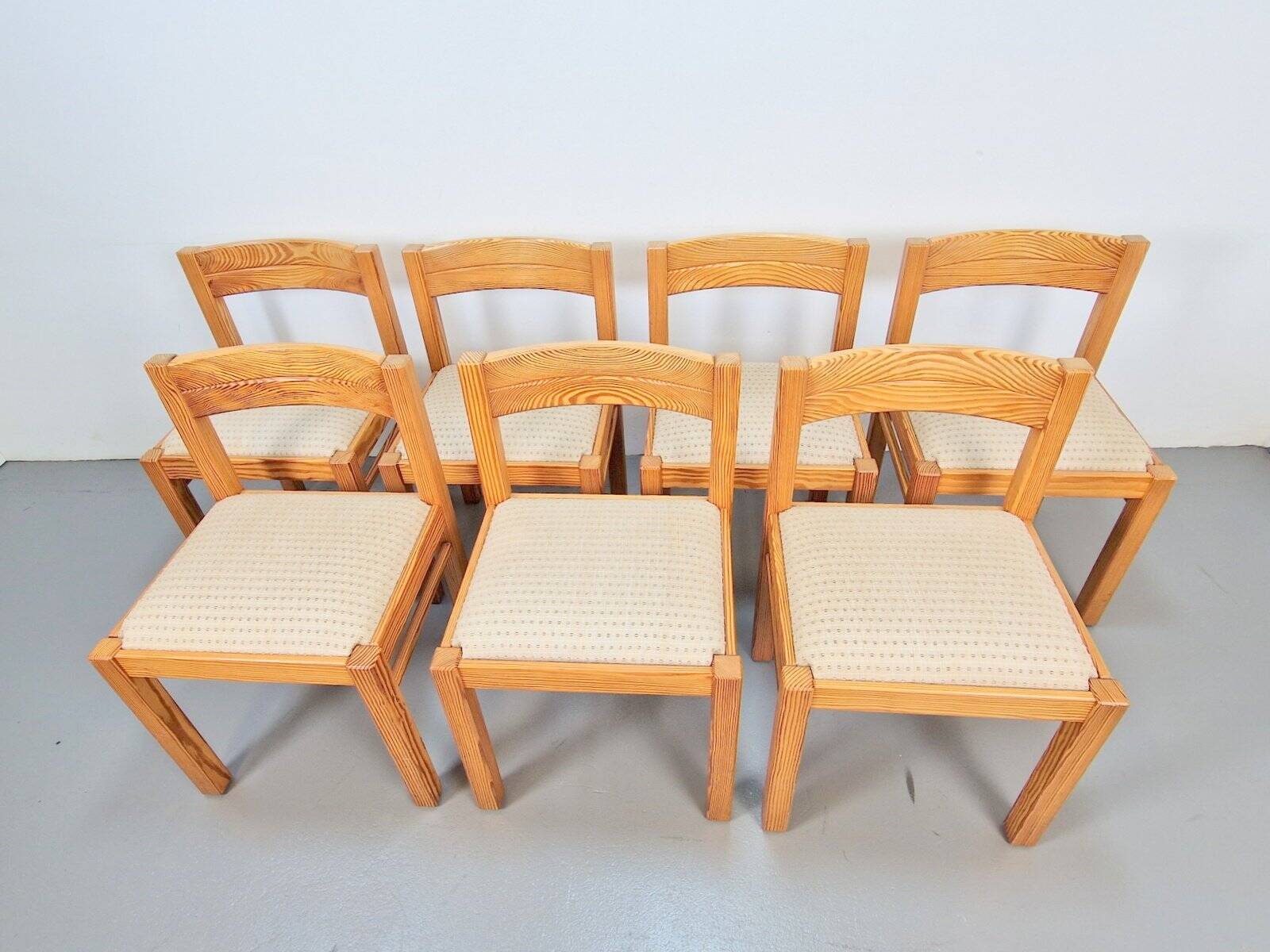Vintage Pine Dining Chairs by Martin Visser for 't Spectrum, 1960s, Set of 7