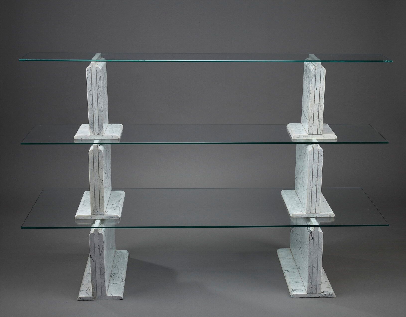 Carrara marble and glass library - 1970