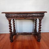 Louis XIII style oak desk table