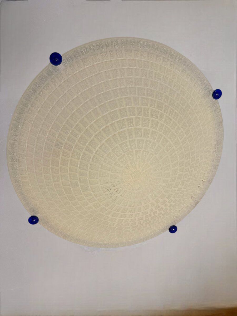 Large Murano Glass Flushmount Ceiling Light, 1980s