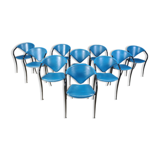 Postmodern dining chairs by Naos italy, set of 10 - 1980s