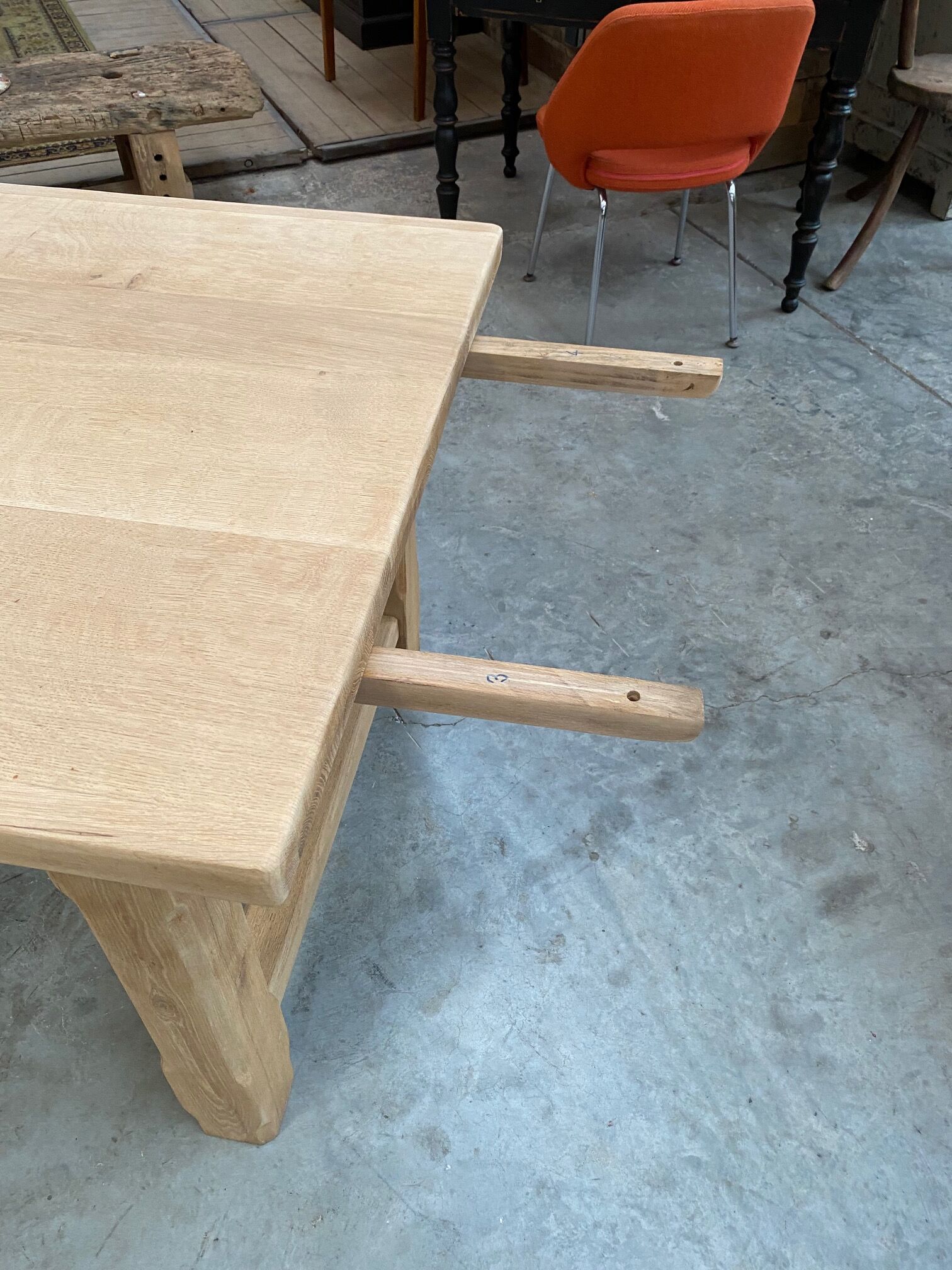 Farmhouse table with oak extensions