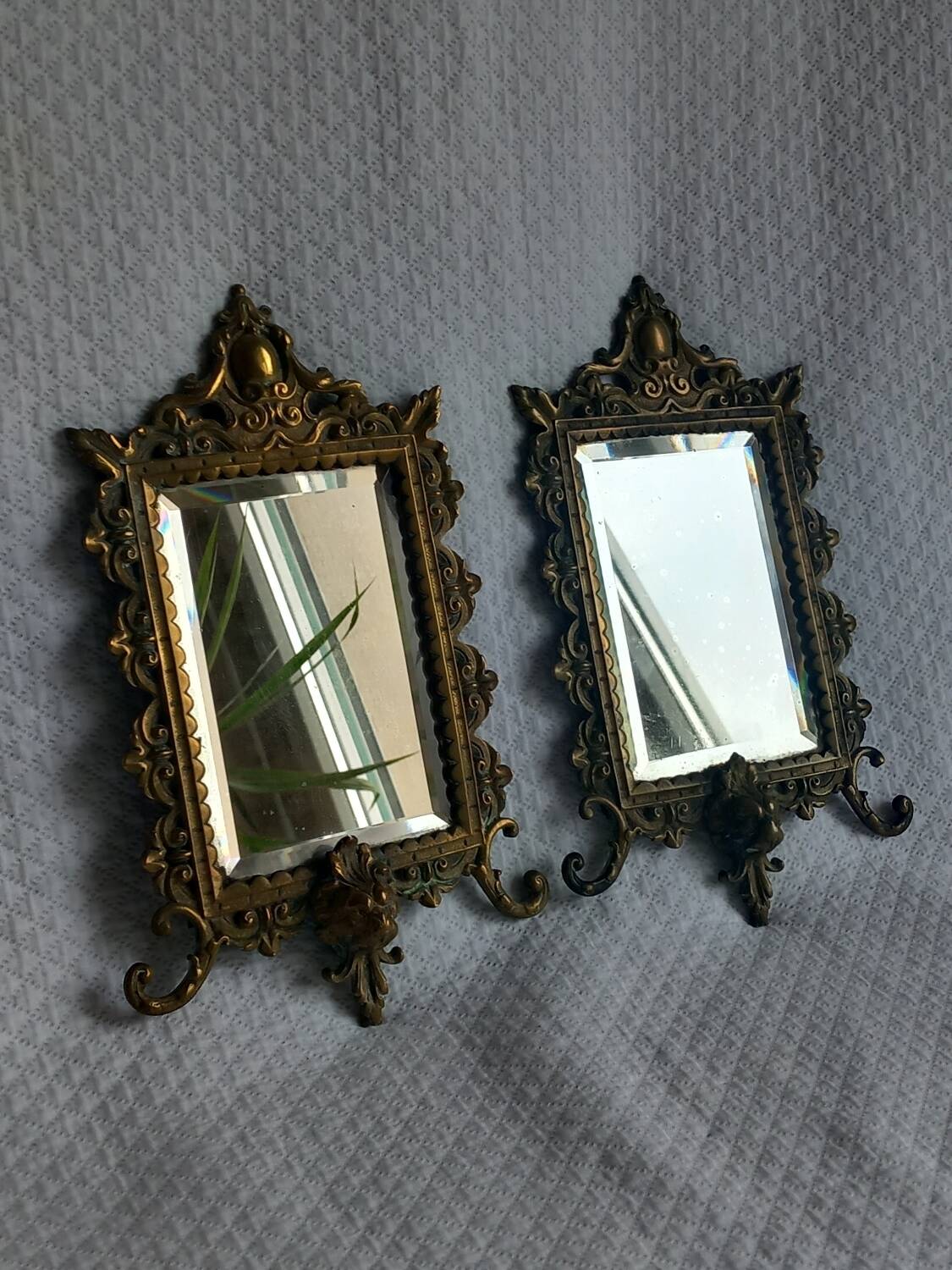 Pair of antique bronze mirrors – Louis XV / Rococo style – 19th century