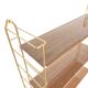 Vintage wall shelf gilded metal and wood style