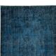 3.8x6.6 ft vintage hand-knotted navy blue over-dyed rug from turkey, woolen floor covering. tek0796