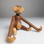 Large two-tone wooden monkey figure by Kay Bojesen, Danish design from the 20th century