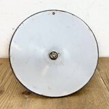 Industrial British Blue Enamel Factory Pendant Lamp, 1950s