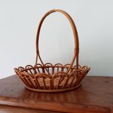 Vintage rattan basket 70s