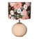 Vintage table lamp in powder pink ceramic – floral lampshade made