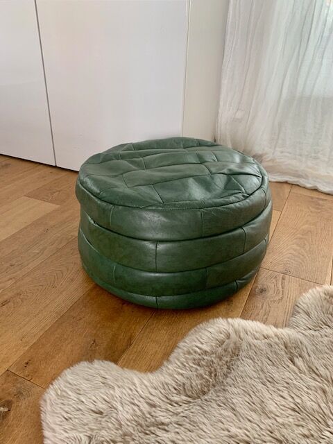 Pouf skaï vintage